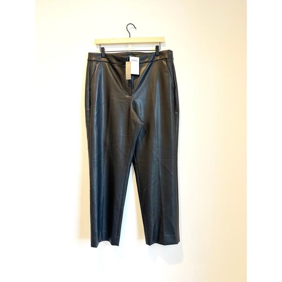 NWT J. Crew Kate straight-leg pant in faux leather Black Size 14 - Picture 4 of 5